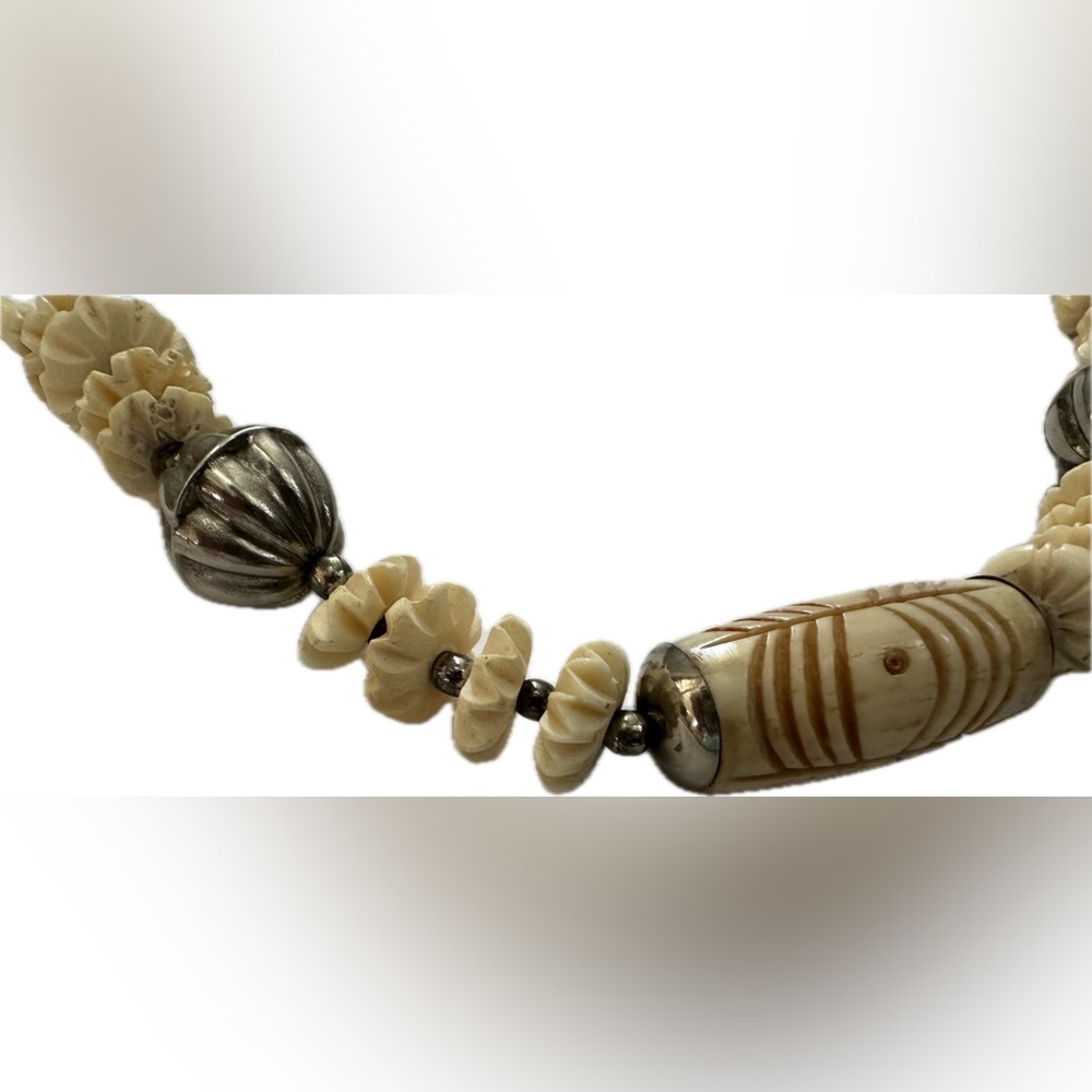 Tribal Bone Carved Necklace - Picture 3 of 4
